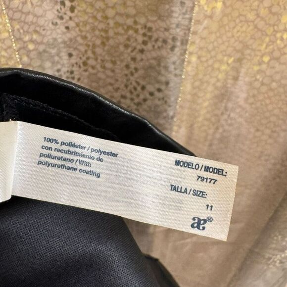 Andrea Sexy Goth Black Faux Leather Lace Up Bodycon Skirt Large - Picture 4 of 7